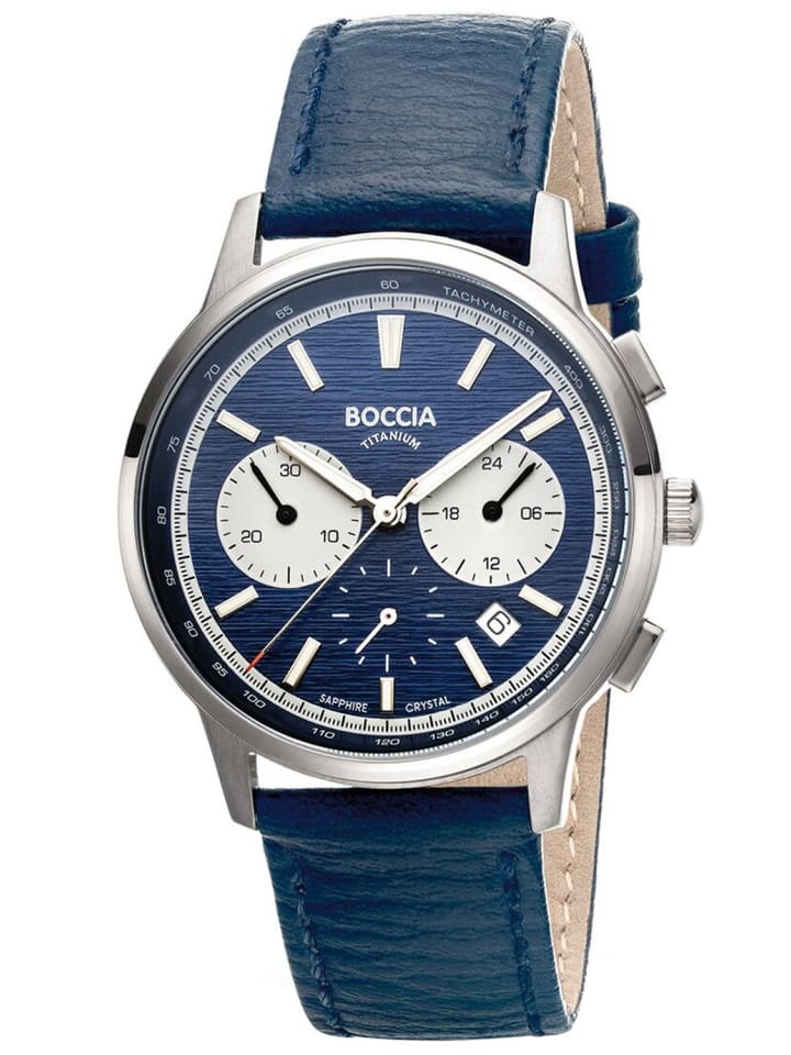 Herren-Uhr Chronograph Titan Dunkelblau