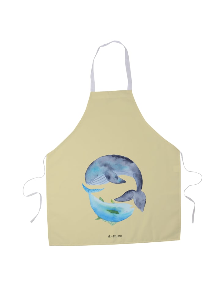Kochschürze Walfisch Thunfisch ohne Spruch in Gelb Pastell