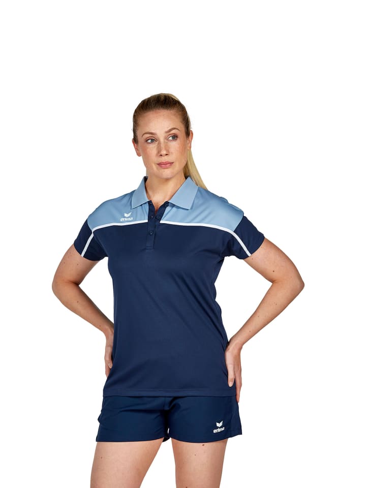 Damen Change By Erima Poloshirt in new navy/faded denim/weiß