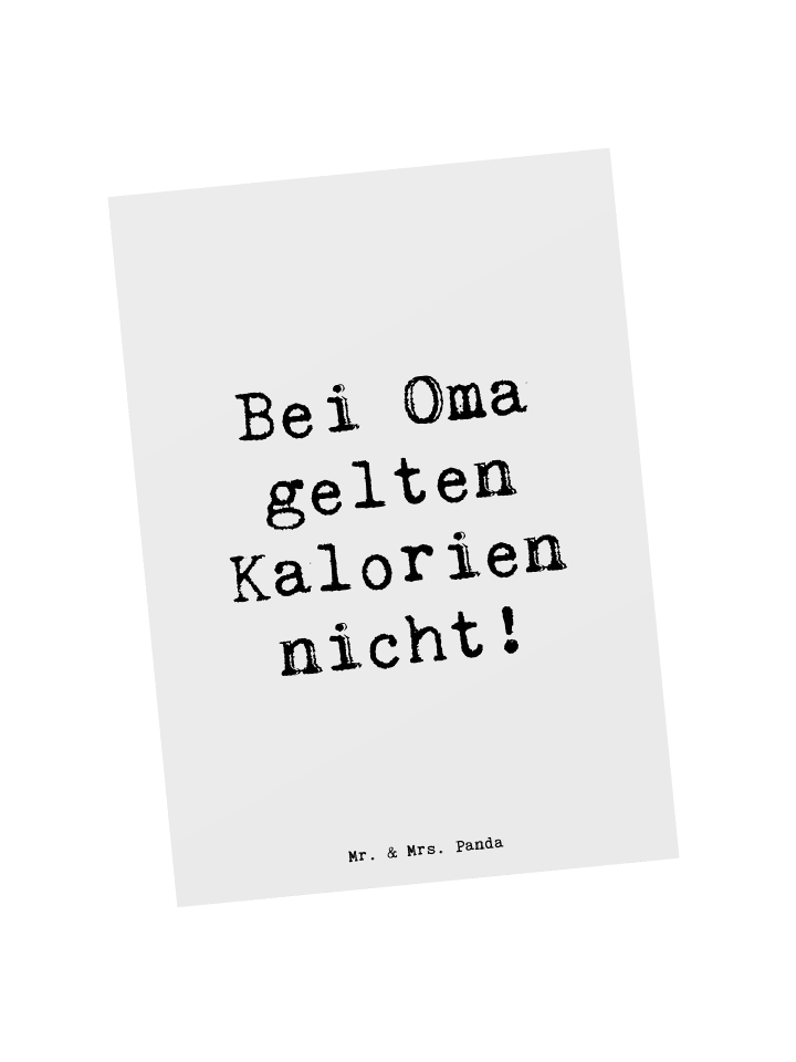 Postkarte Spruch Oma Kalorien mit Spruch in Weiß
