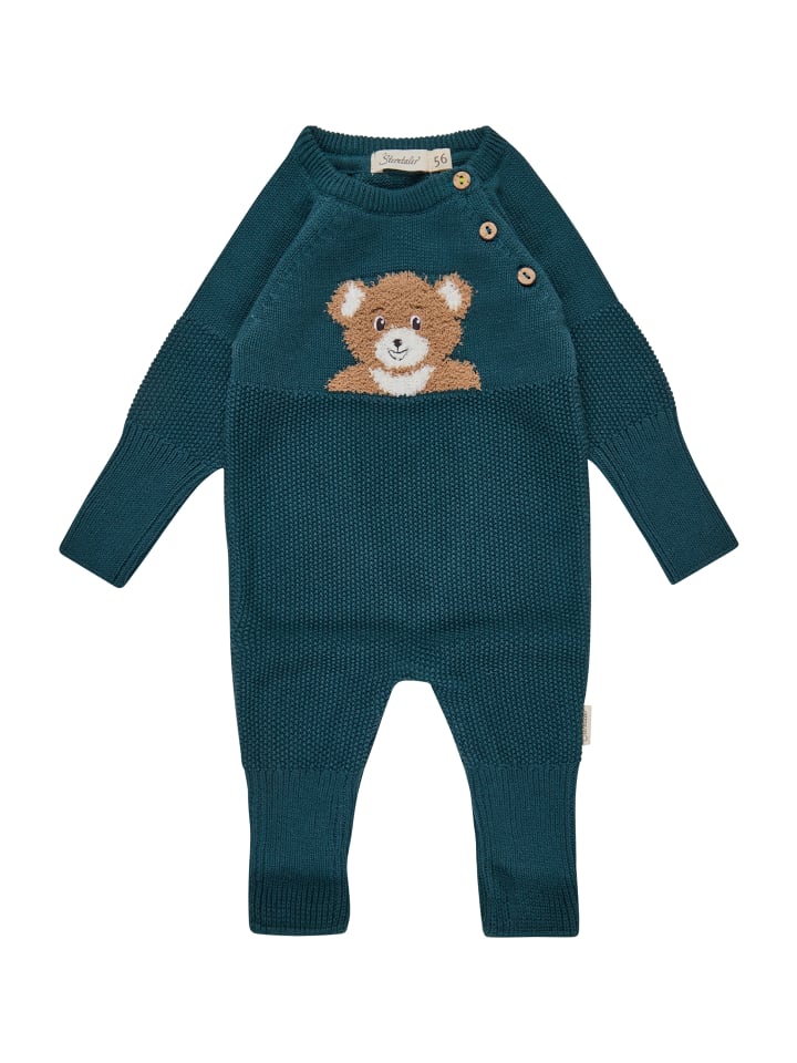 Strickoverall Bär in tiefseegrün
