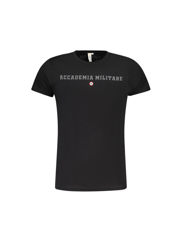 Schwarz Baumwolle Herren T-Shirt