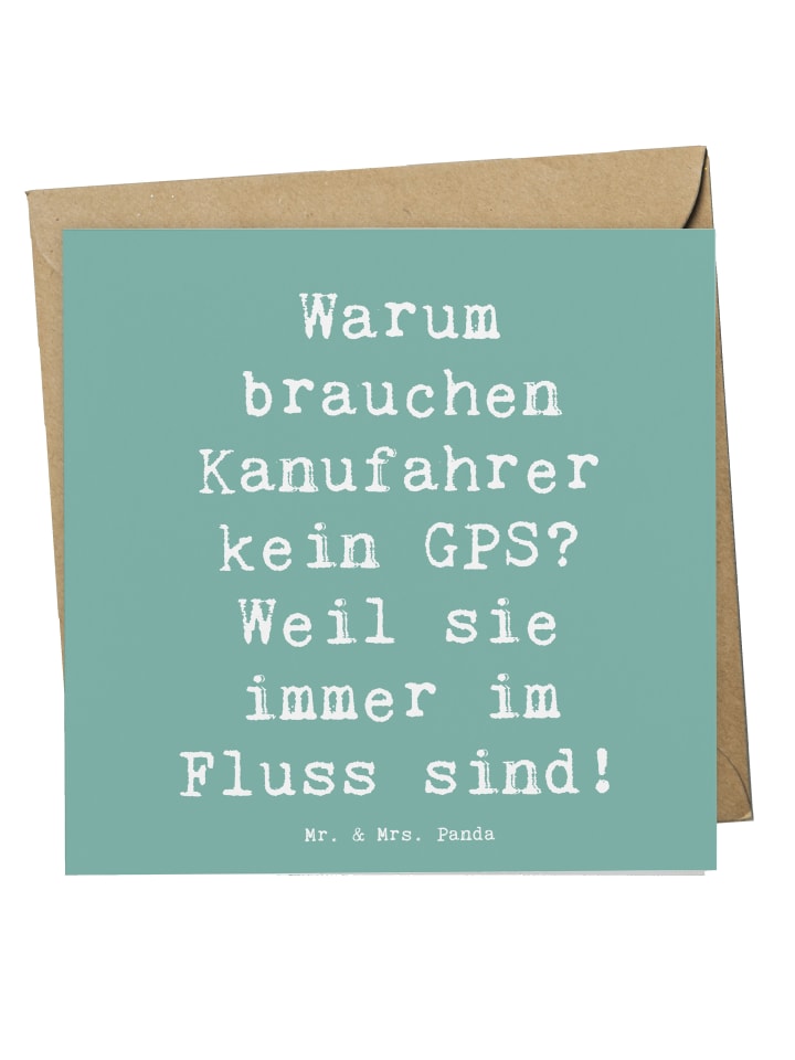 Grußkarte Spruch Kanu Lebensweg mit Spruch in Meeresbrise