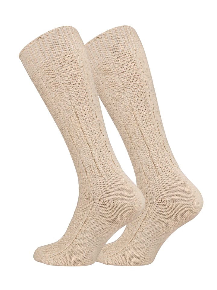 Trachtensocken Trachten-Kniestrümpfe in beige