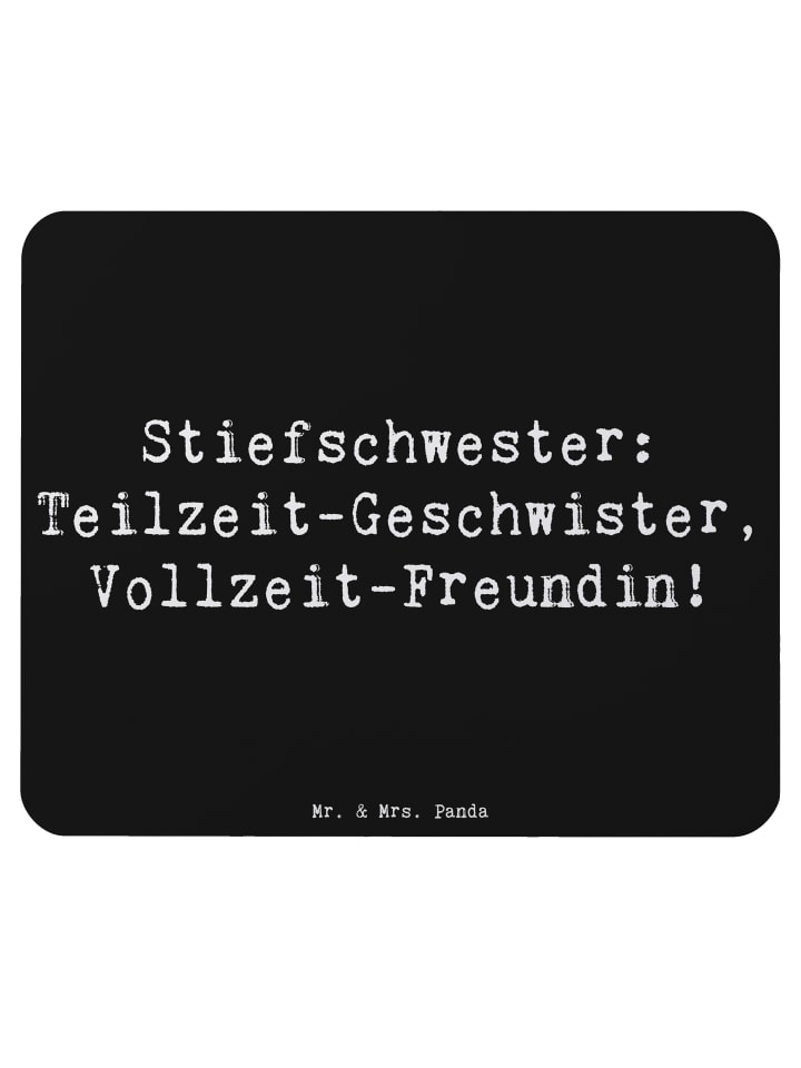 Mauspad Stiefschwester Freundin mit Spruch in Schwarz