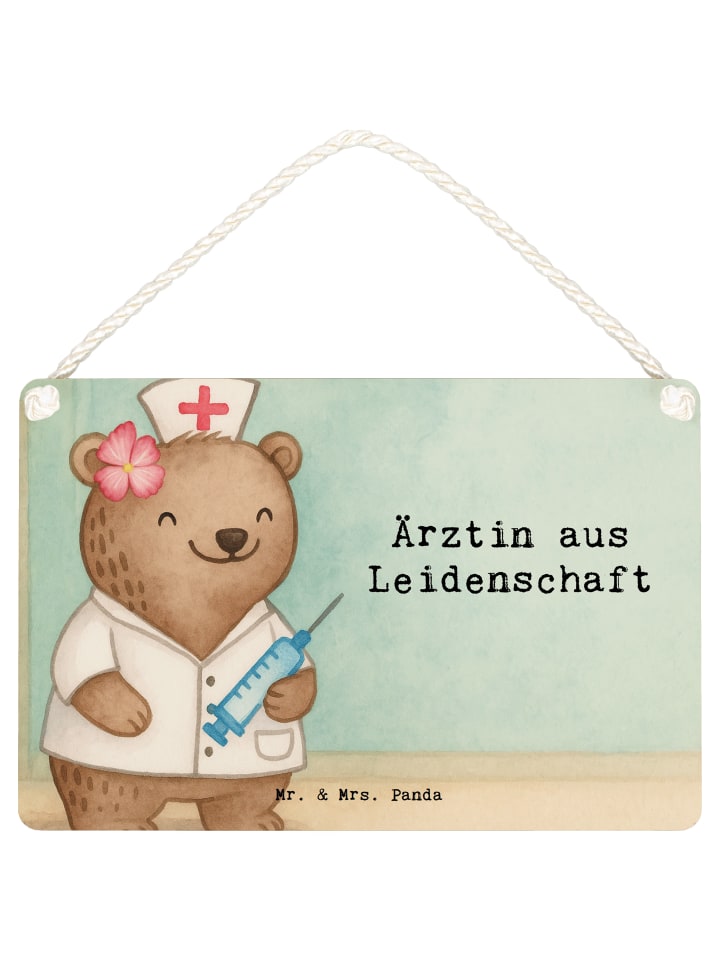 Holzbild Ärztin Leidenschaft Design mit Spruch in Weiß