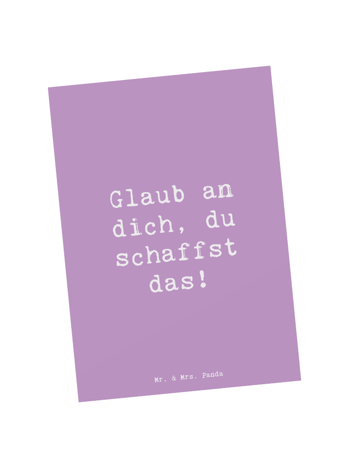 Postkarte Spruch Schulanfang Glaube mit Spruch in Lavendeltraum