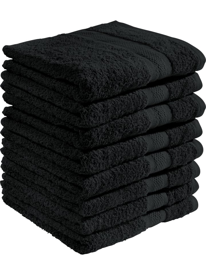 Frottier Duschtuch 8er-Pack Chicago in schwarz