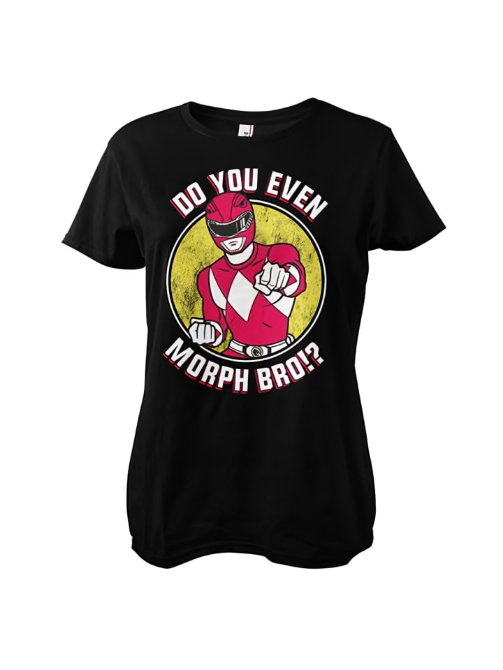 Shirt "Do You Even Morph Bro Girly Tee" in Schwarz