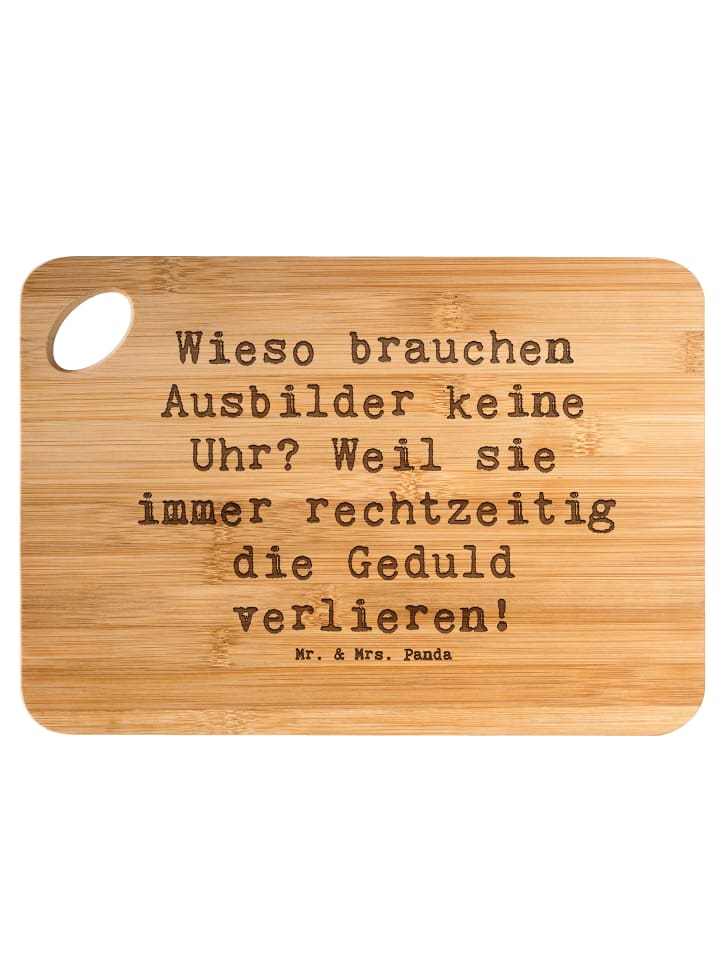 Schneidebrett Spruch Ausbilder Geduld mit Spruch in Braun