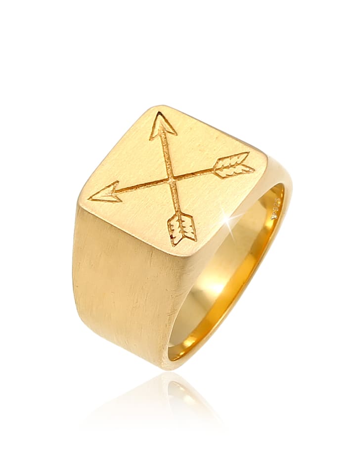 Ring 925 Sterling Silber Pfeil, Siegelring in Gold