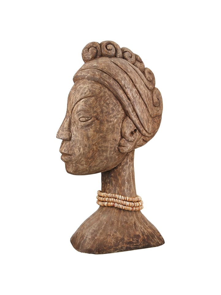 Skulptur African Lady braun, naturfarben - (H) 49 cm