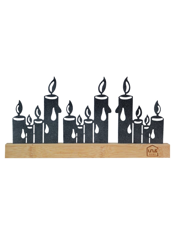 Kerzen-Aufsteller Weihnachtsdeko in Schwarz
