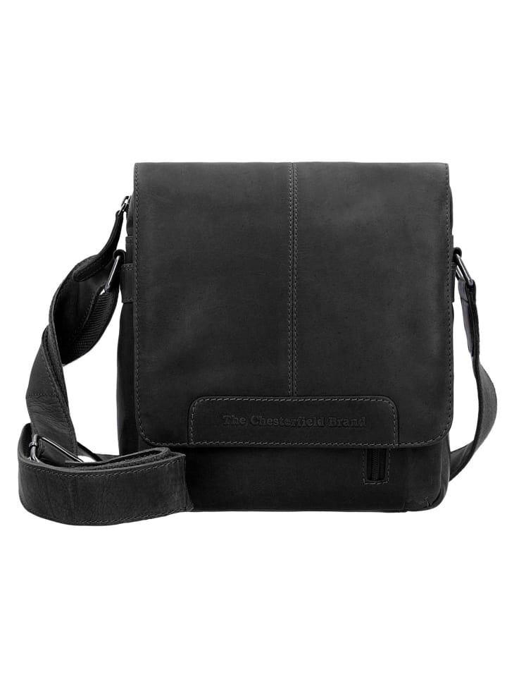 Wax Pull Up Umhängetasche Leder 22 cm black