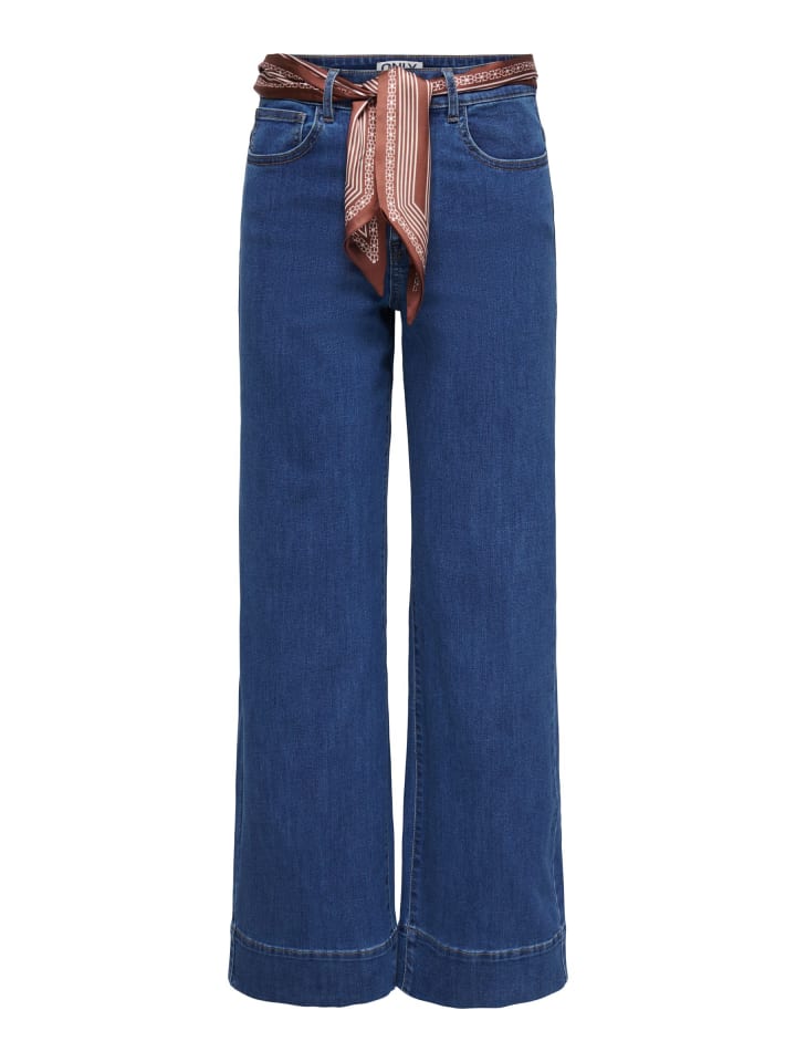 Jeans mit weitem Bein in Medium Blue Denim