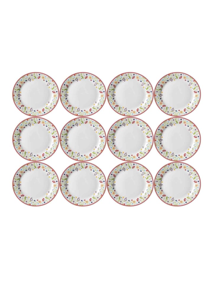12er Set Speiseteller Shanti in Bunt ø 27 cm