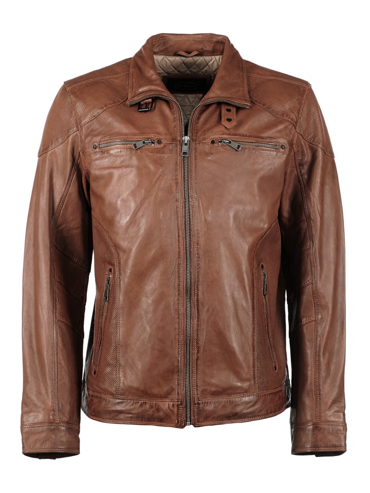 Lederjacke 51195 in cognac