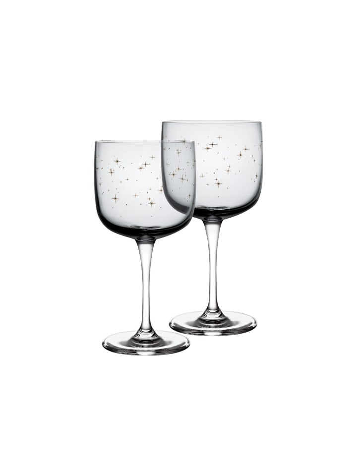 2er Set Weinkelche Winter Glow in Grau 270 ml