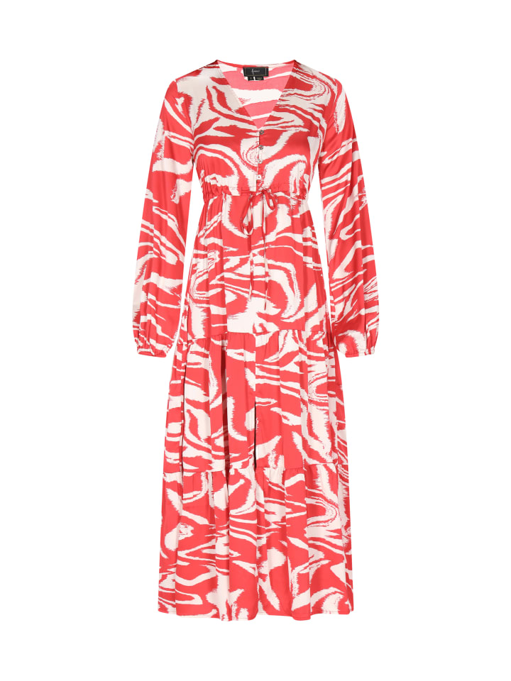 Damen Kleid in Rot Wollweiss