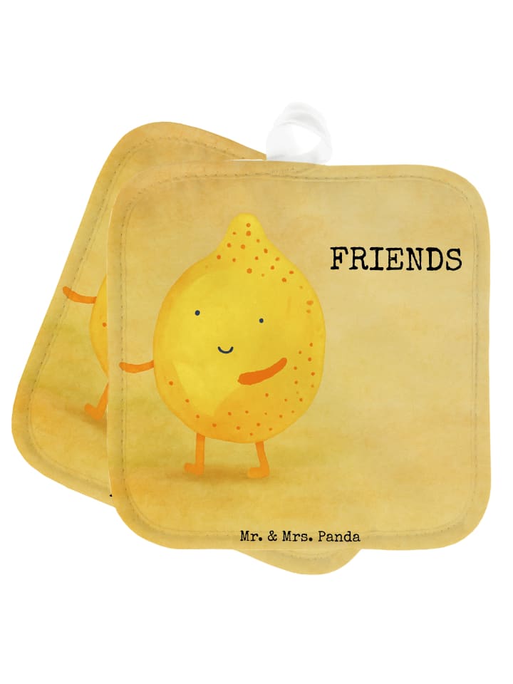 Topflappen Beste Freunde Zitrone Design mit Spruch in Weiß