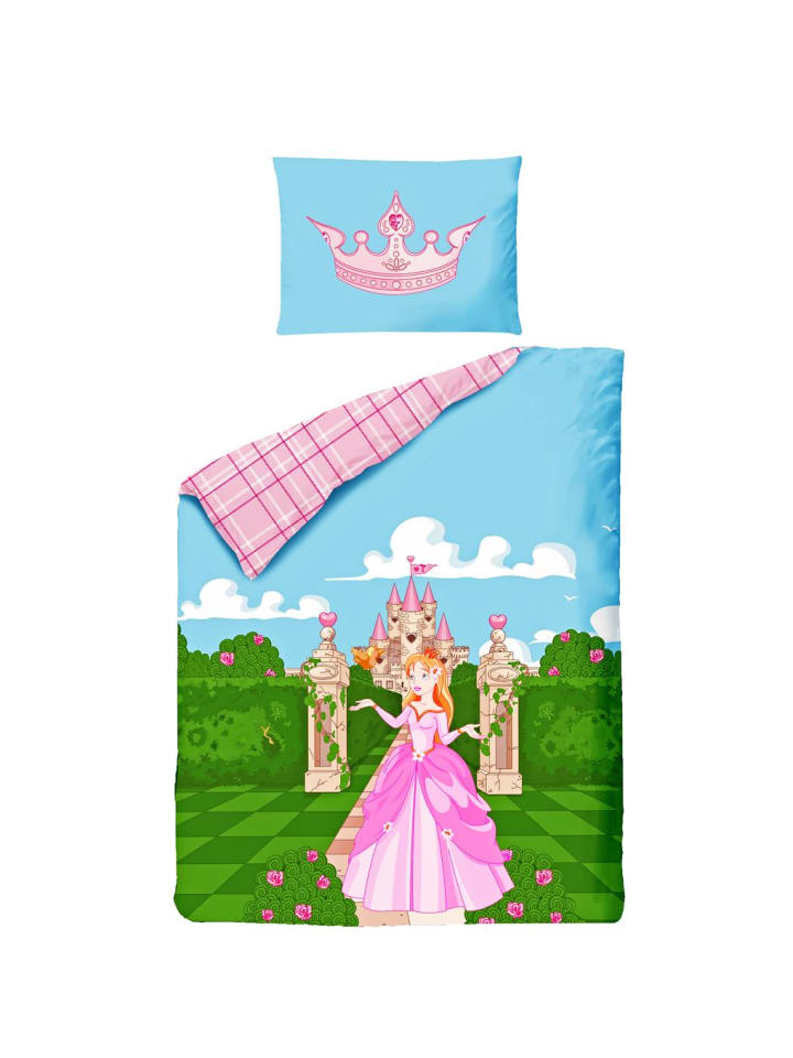 2 tlg. Renforcé Bettwäsche 100x135cm Prinzessin in Rosa