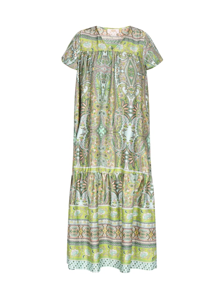 Damen Kleid in Hellgrün Mehrfarbig