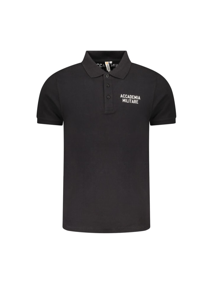 Schwarz Baumwolle Herren Polo Hemd