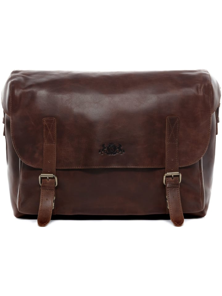 Leder-Aktentasche ETON Aktentasche 15 Zoll Laptop-Fach echt Leder in braun