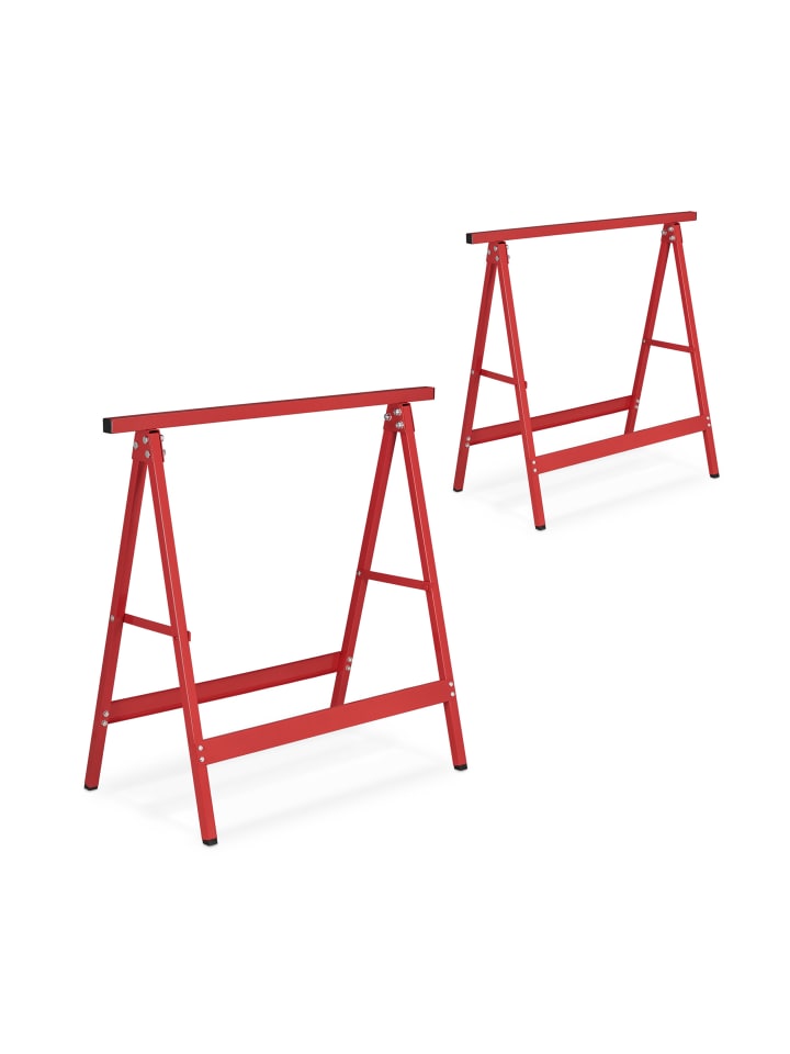 2 x Klappbock in Rot - (B)78 x (H)75 x (T)40 cm