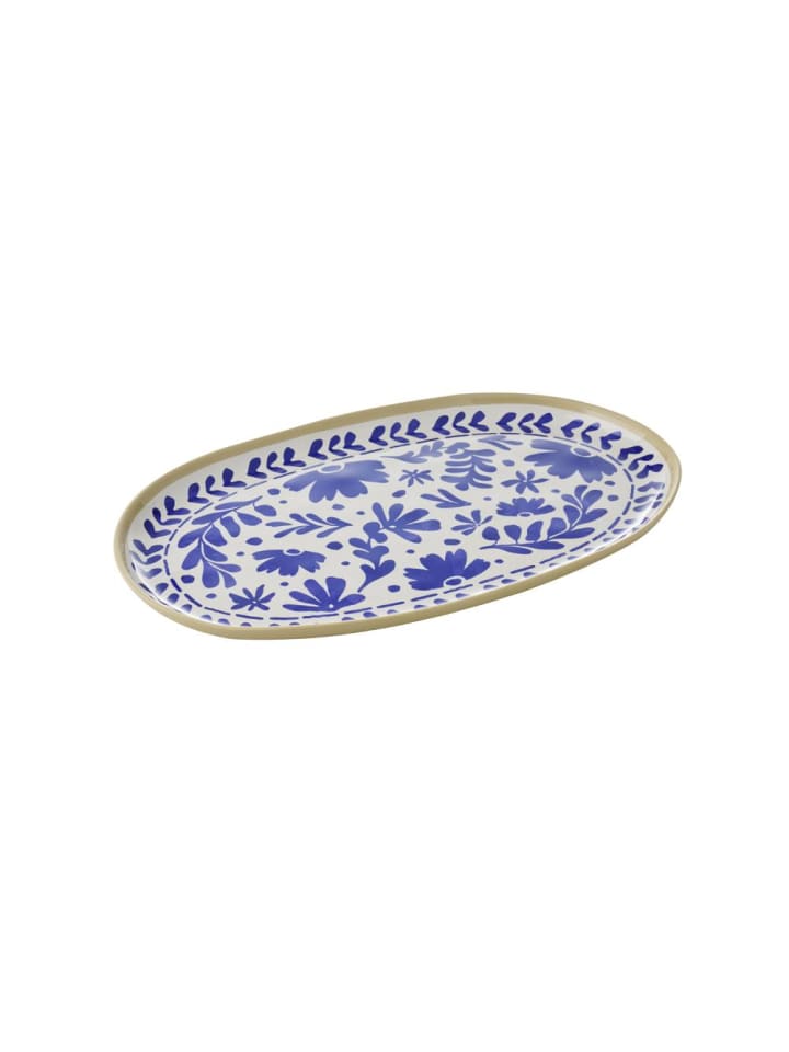 Tablett FLORYN in blau - 40,5 x 24,5 cm, H: 2,5 cm