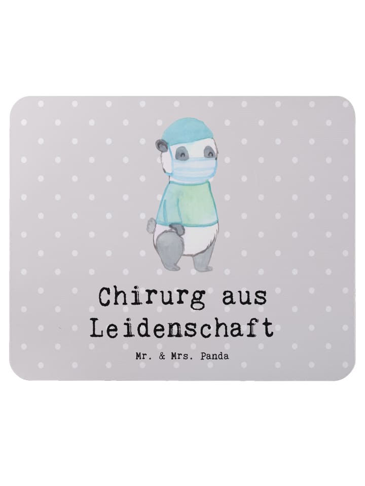 Mauspad Chirurg Leidenschaft mit Spruch in Grau Pastell