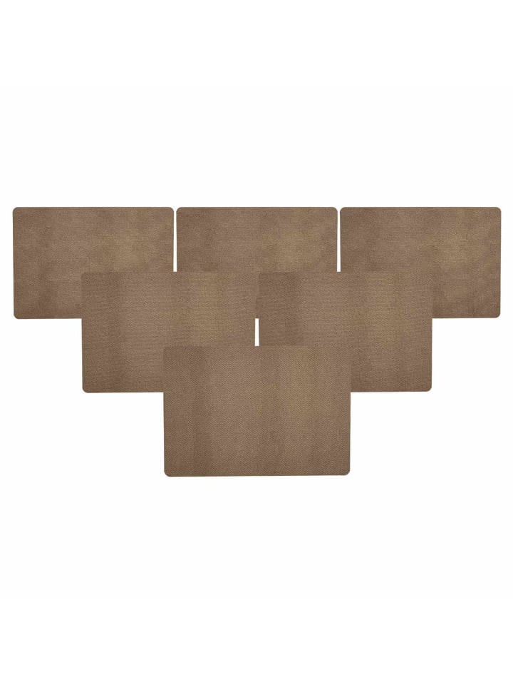 6er Set Platzmatten Evara in Taupe 43 x 30 cm