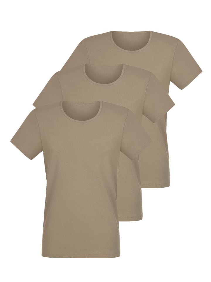 3er Pack T-Shirt in natural grey