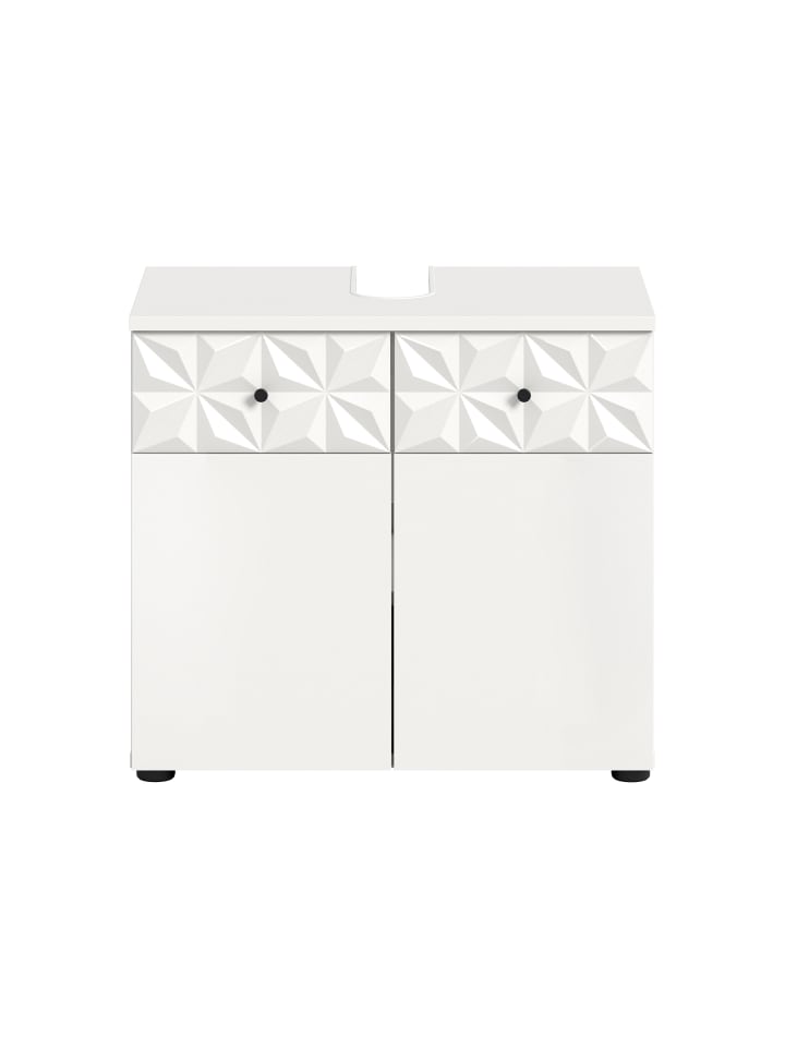 Waschbeckenunterschrank in weiß /weiß - (B) 35 x (H) 187 x (T) 34