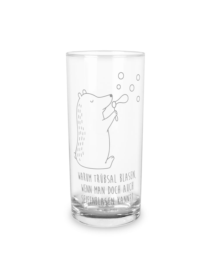Blümchentailglas Bär Seifenblasen mit Spruch in Transparent