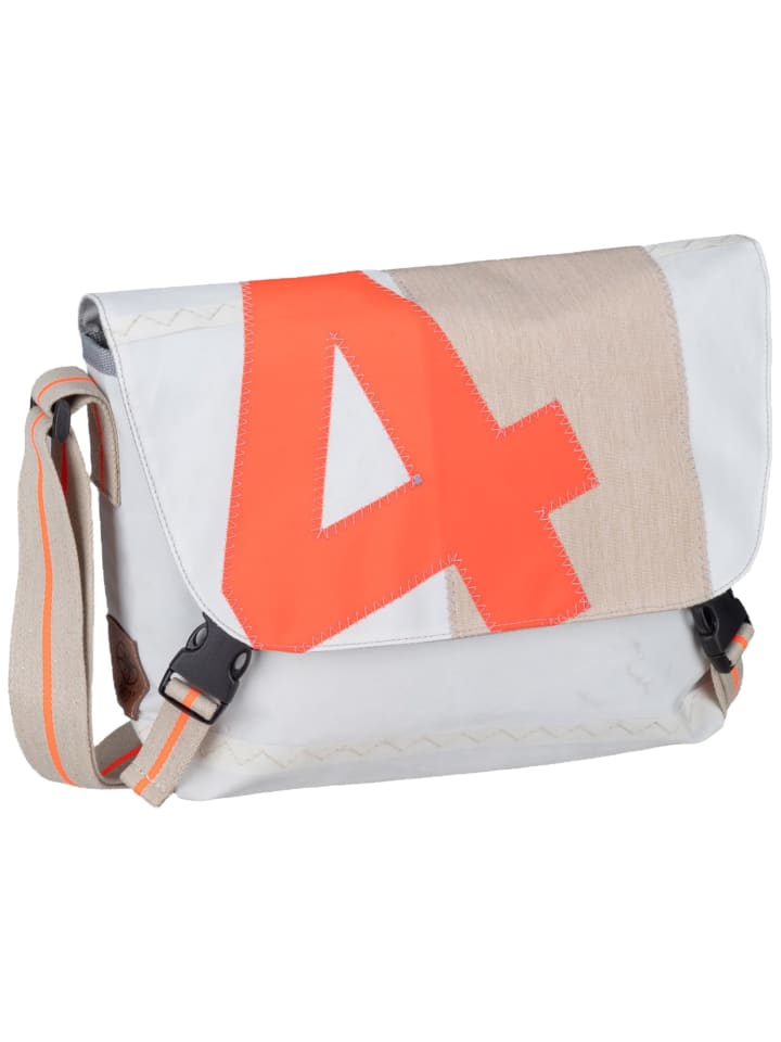 Umhängetasche Törn in Weiss/Sand/Zahl Orange