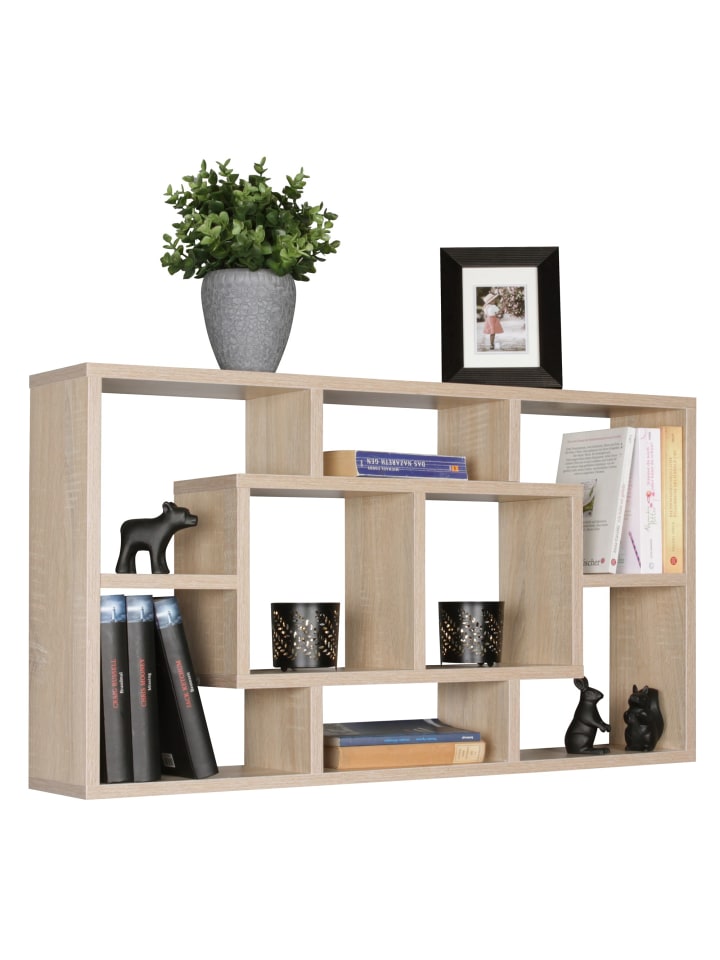 Wandregal PAOLA sonoma 85x47,5x16 MDF-Holz Hängeregal modern in Sonoma