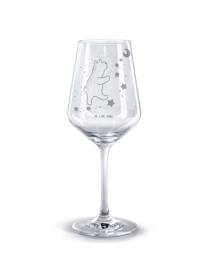 Glas für Rotwein Bär Träume ohne Spruch in Transparent