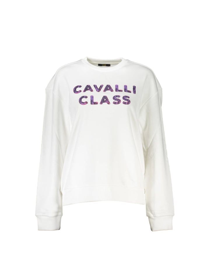 Weiß Baumwolle Damen Sweatshirt