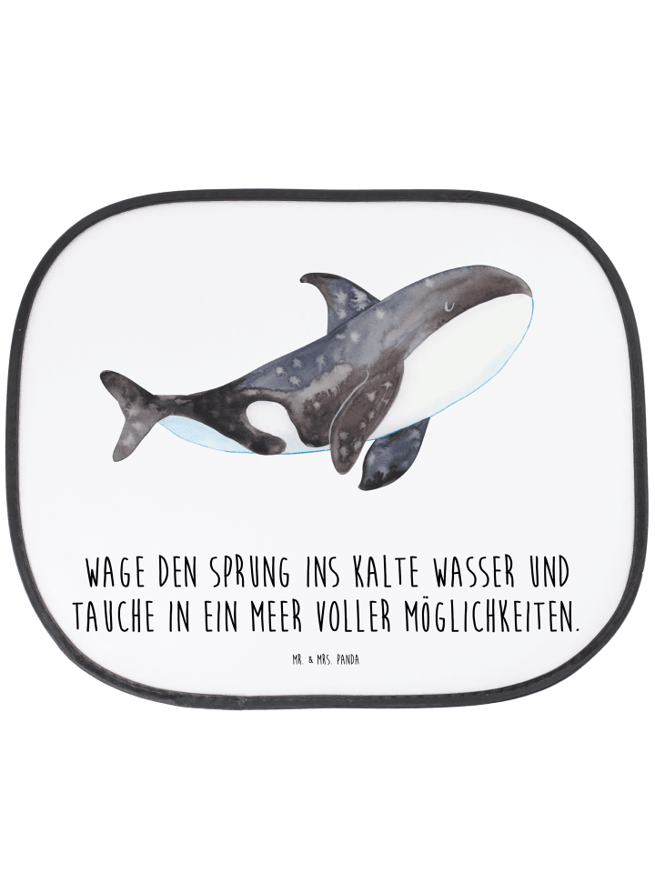 Sonnenschutz Auto Orca mit Spruch in Weiß