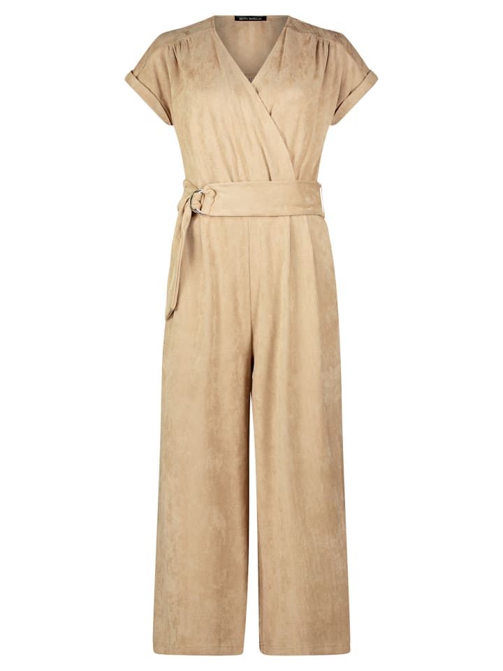 Jumpsuit mit Eingrifftaschen in Beige