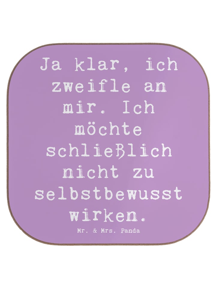 Untersetzer Spruch Selbstzweifel Charm mit Spruch in Lavendeltraum