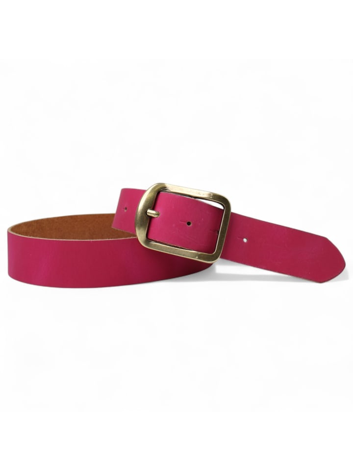 Ledergürtel Messing in Pink
