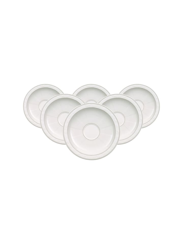 6er Set Espressountertassen Gray Pearl in Weiß ø 13 cm