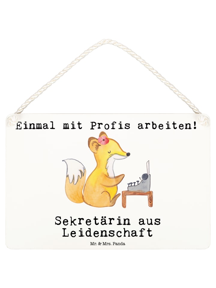 Holzbild Sekretärin Leidenschaft mit Spruch in Weiß