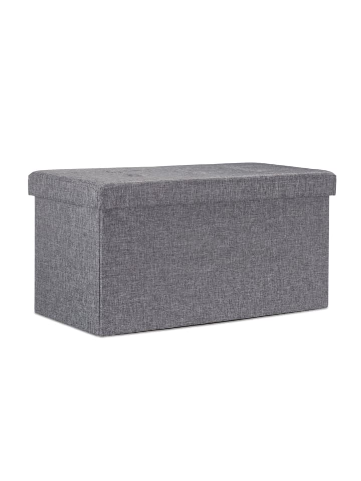 Faltbare Sitzbank in Dunkelgrau - (B)76 x (H)38 x (T)38 cm