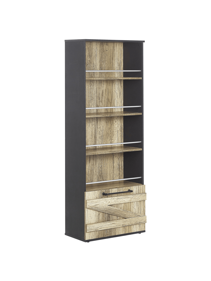 Bücherregal SALTER in Braun/Schwarz - (W) 60 x (H) 163 x (L) 30 cm