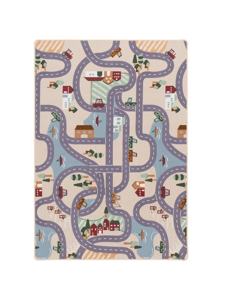 Kinderteppich Fun Town in beige