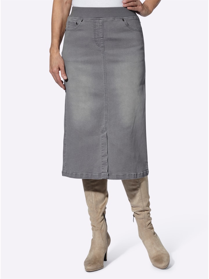 Jeans-Rock in grey-denim