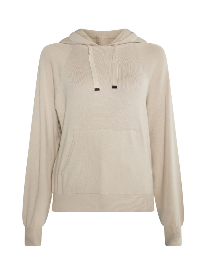 Damen Strick Hoodie in Stein